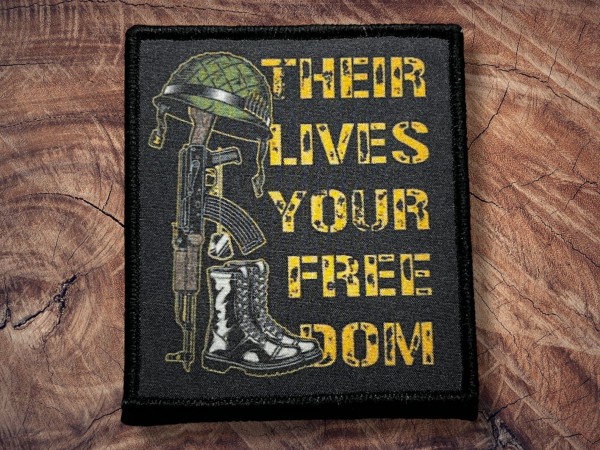 Printed Patch Their Lives Your Freedom 95x85mm